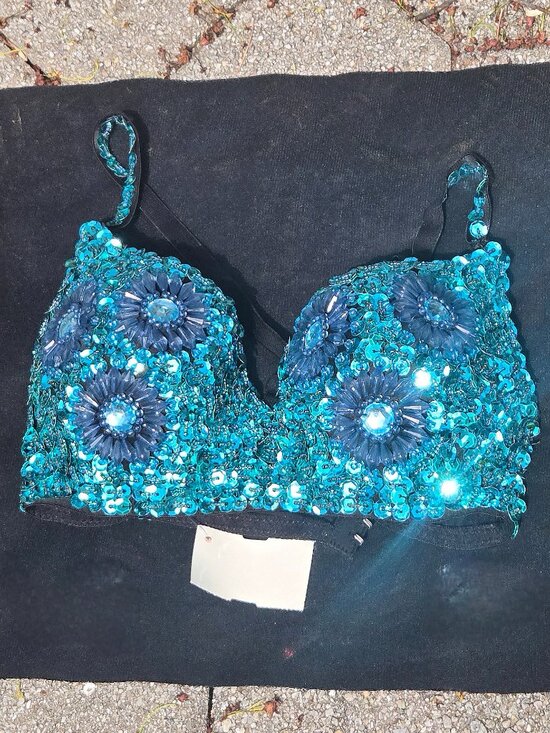 Other - Blue bedazzled bra accessories